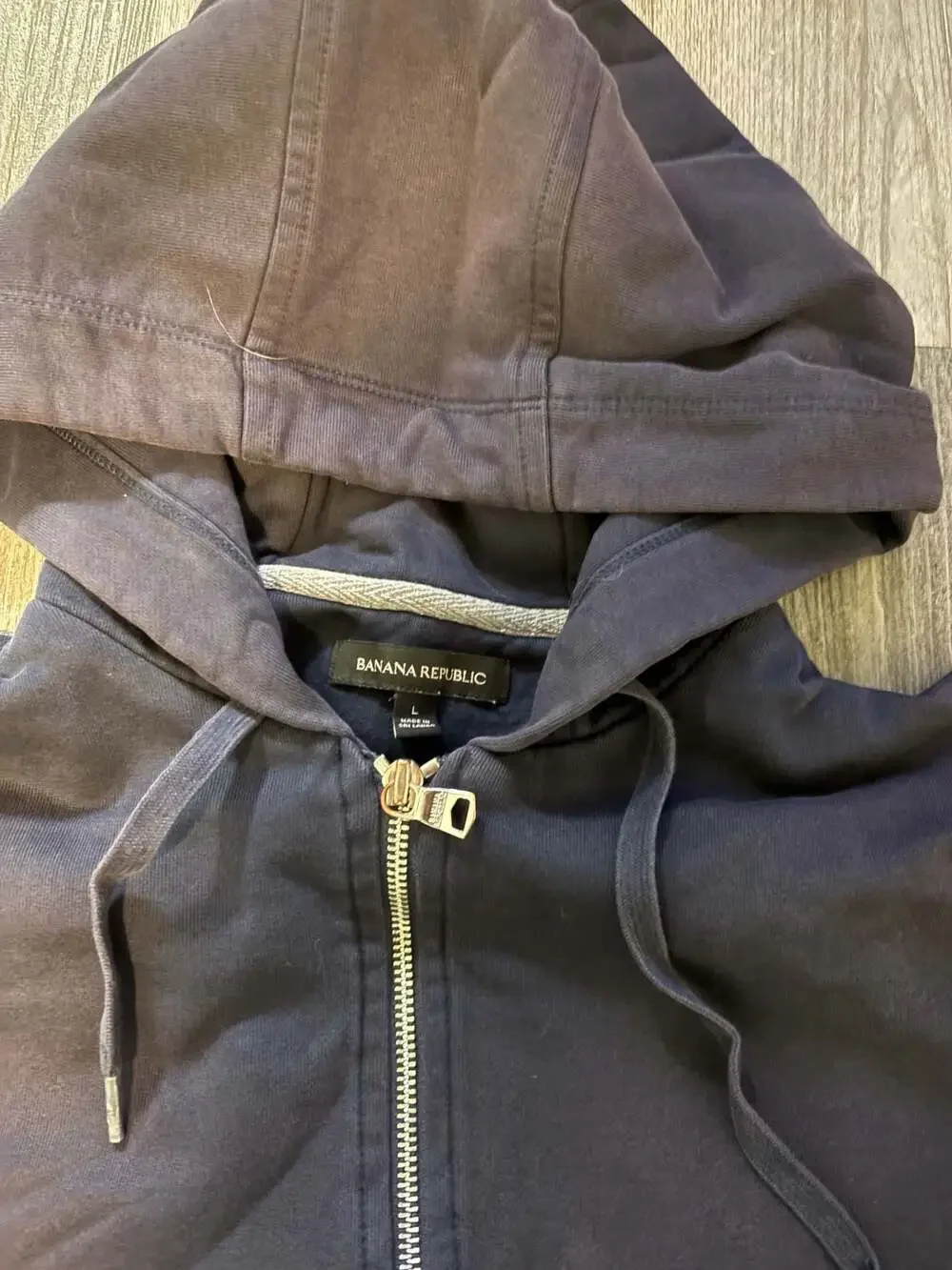 Banana Republic Navy Blue Full Zip Hoodie Sweatshirt Men's Size L